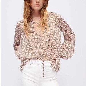 Maje Flowing Printed Jacquard Top